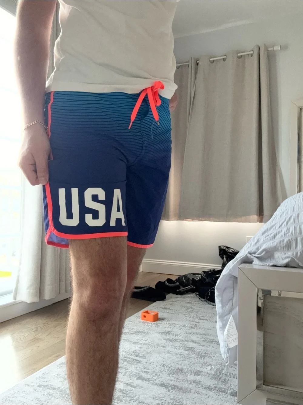Hurley Navy and Light Blue 2016 Olympics Special Edition Swim/Board Shorts